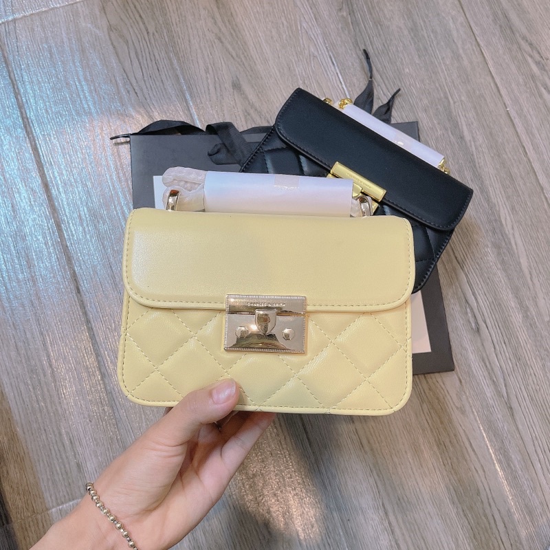 Túi CK Ô Trám Khoá Miu Size 18 dây xích Đeo chéo kèm túi vải