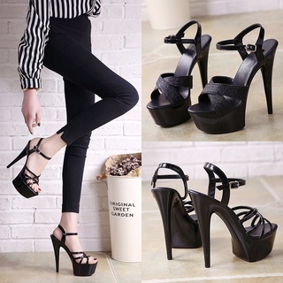 A219 giầy cao gót gót nhọn cao 15cm quai ngang đan chéo thời trang
