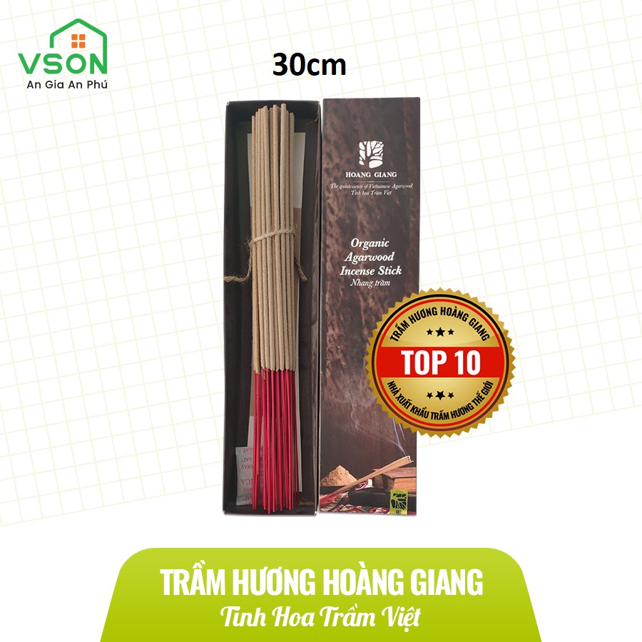 Nhang trầm hương Hoàng Giang - Không chứa hoá chất, hương gỗ trầm đậm đà - 30,40 cm - hộp 50, 100 cây