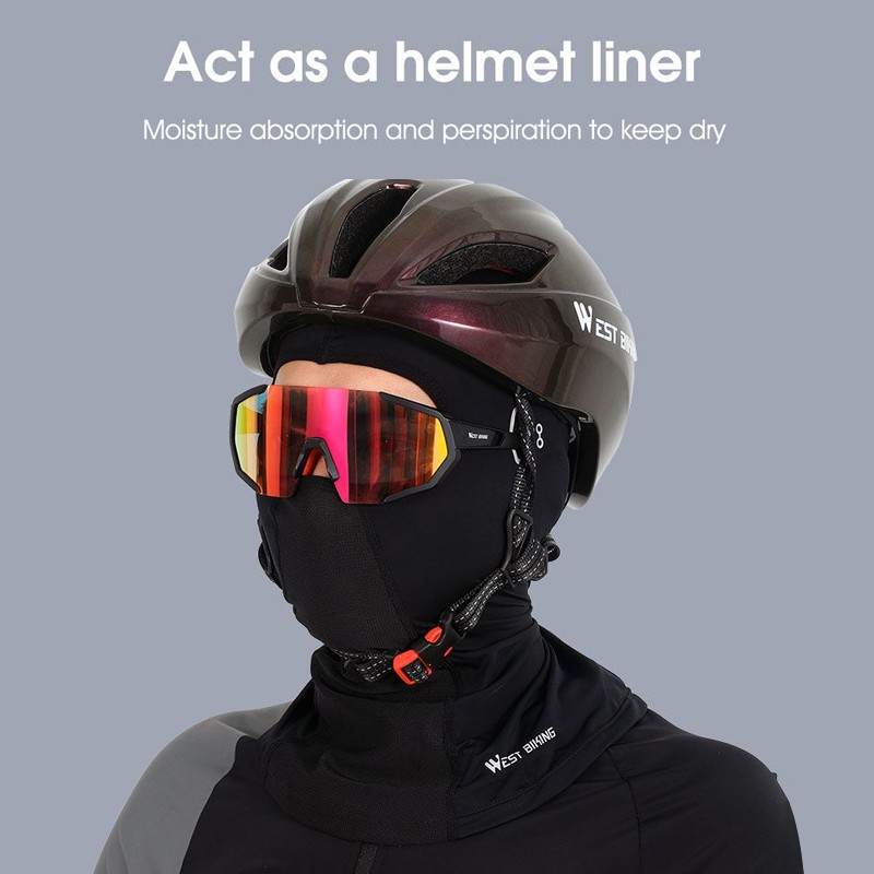 Khẩu trang WEST BIKING trùm mặt toàn diện chống tia UV bằng lụa lạnh thoáng khí dùng đạp xe mùa hè