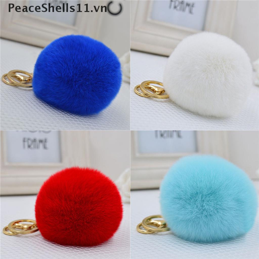 [PeaceShells11] Móc Khóa Điện Thoại Gắn Bóng Lông Thỏ Dễ Thương