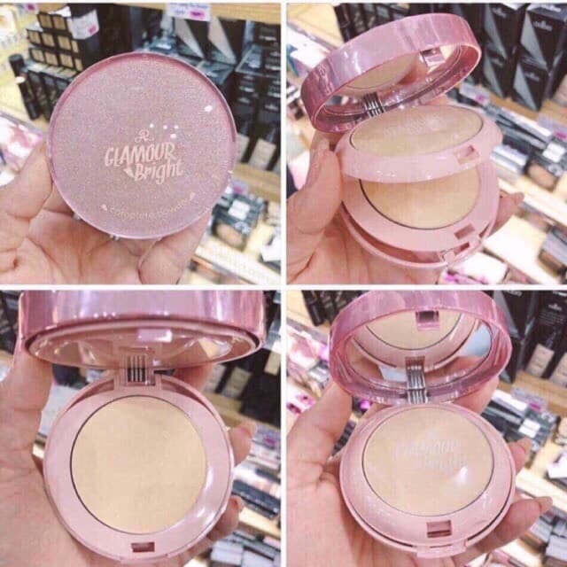 Phấn phủ Glamor bright 2 tầng nhũ và không nhũ