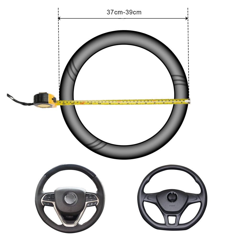 Vỏ bọc vô lăng bằng da PU chống trượt thoáng khí cỡ 37-38cm
