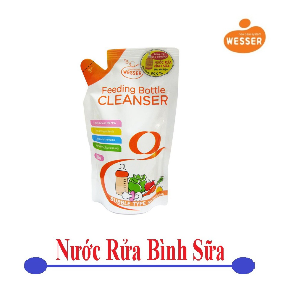 Nước Rửa Bình Sữa Wesser Chai / Bịch 500ml