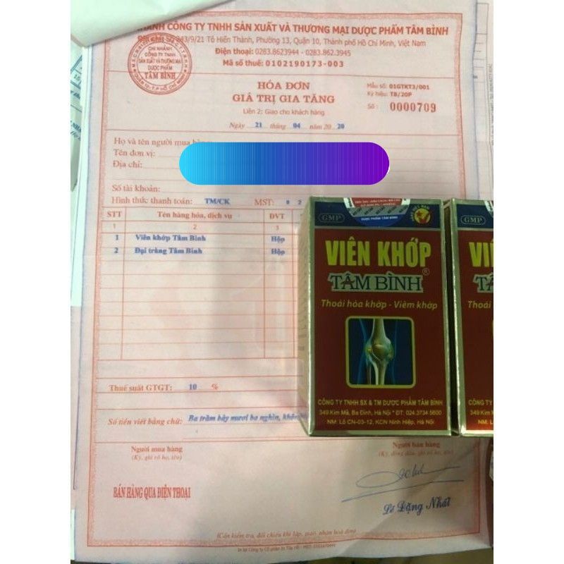 Viên Khớp Tâm Bình (Lọ 60 viên) - Hỗ trợ thoái hóa khớp, viêm khớp