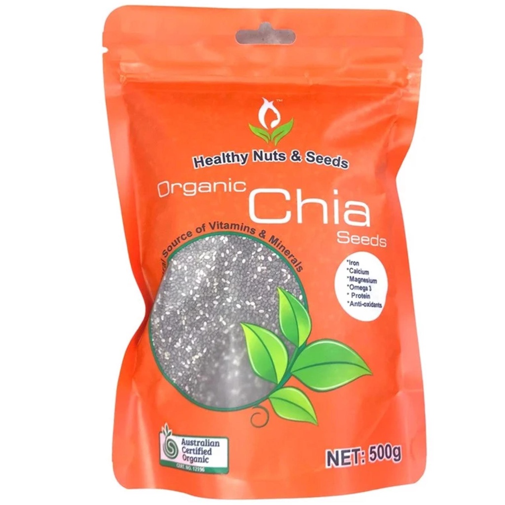 Hạt chia hữu cơ Healthy Nuts And Seeds Organic 500g của Úc