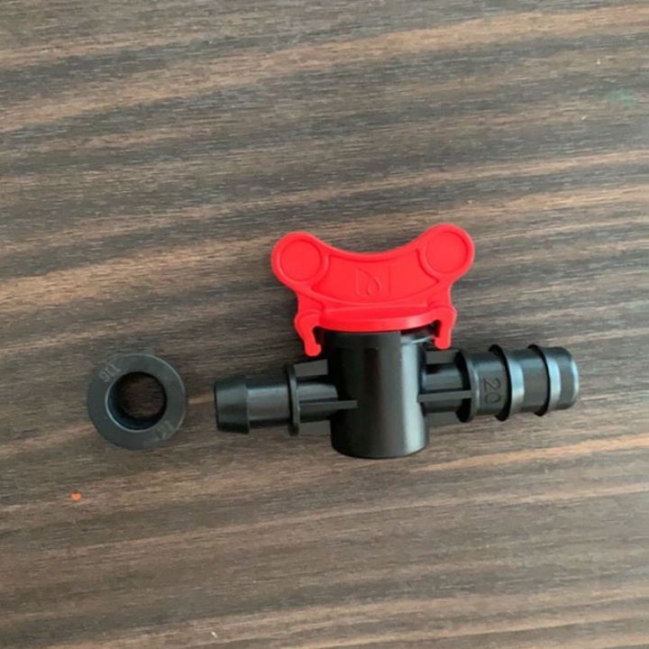 Van khởi thủy ống LDPE 16mm, 20mm, 25mm kèm ron cao su van khóa ống tưới