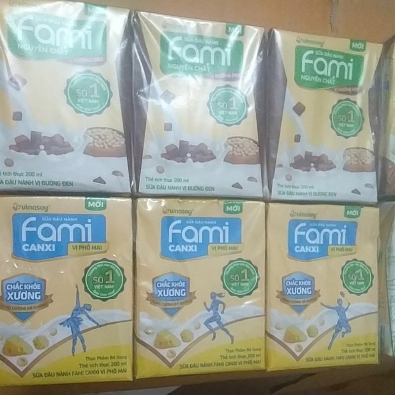 Sữa đậu nành fami vị phô mai, đường đen,  sữa dừa và cà phê