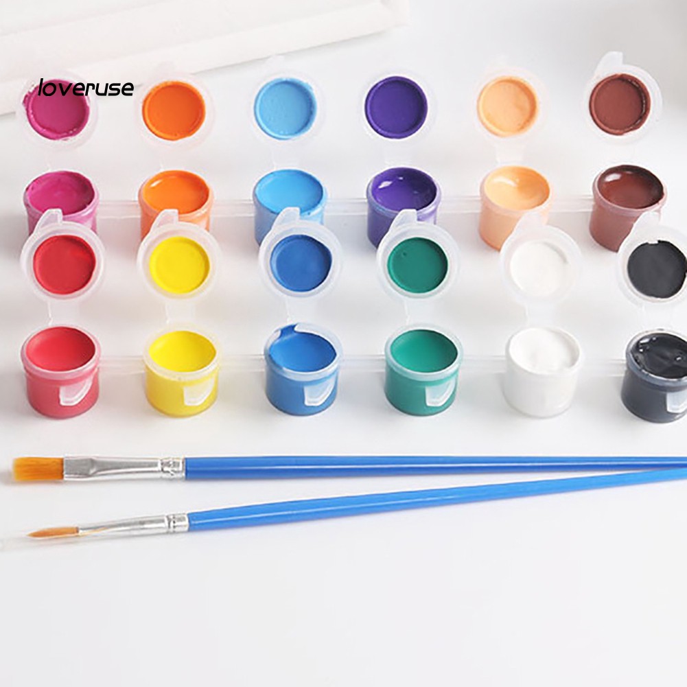 Set 12 lọ màu nước vẽ họa tiết trang trí trên gốm sứ cao cấp kèm cọ tiện dụng