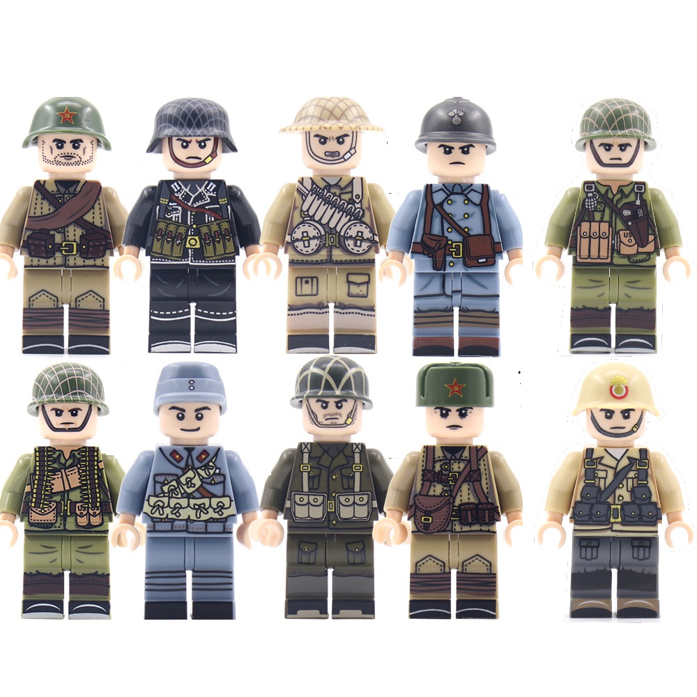 Minifigures Các Mẫu Nhân Vật Người Lính Đức Mỹ Liên Xô Trong Thế Chiến II - Đồ Chơi Lắp Ráp Mini