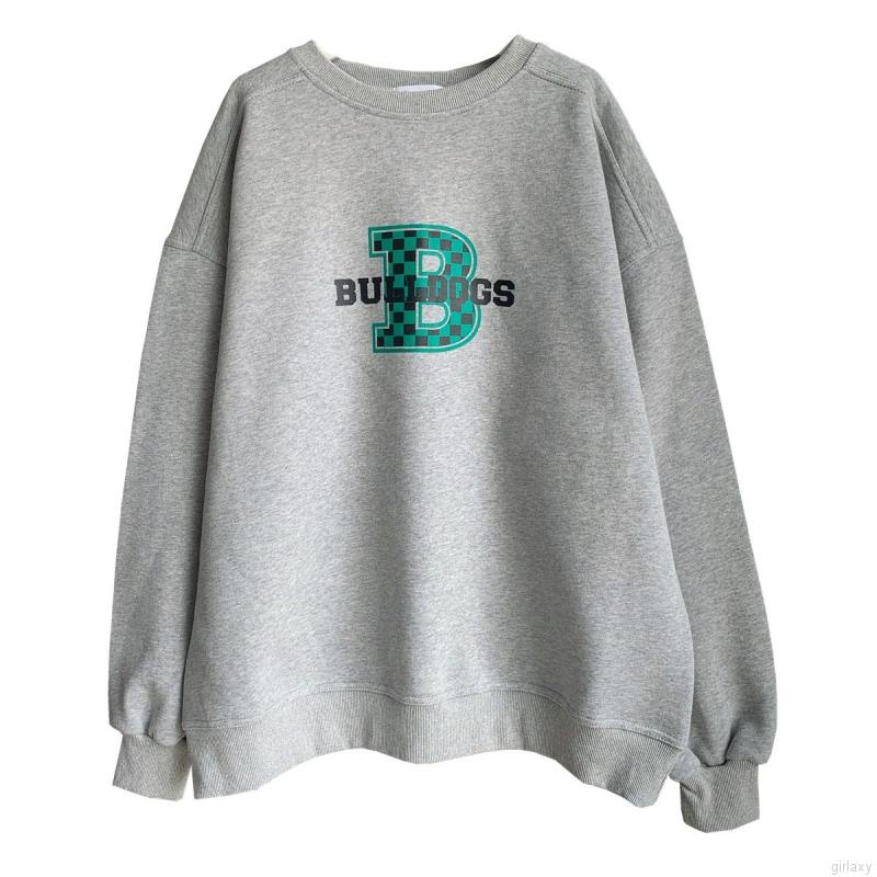 Áo nỉ nữ dài tay cổ tròn thời trang Hàn