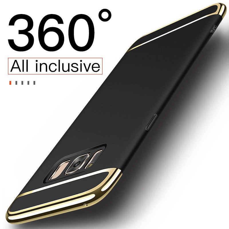 Ốp lưng 3 trong 1 PC cứng Điện thoại nắp lưng cho samsung s7 edge s8 s9 plus s10 note 8 9 10 pro