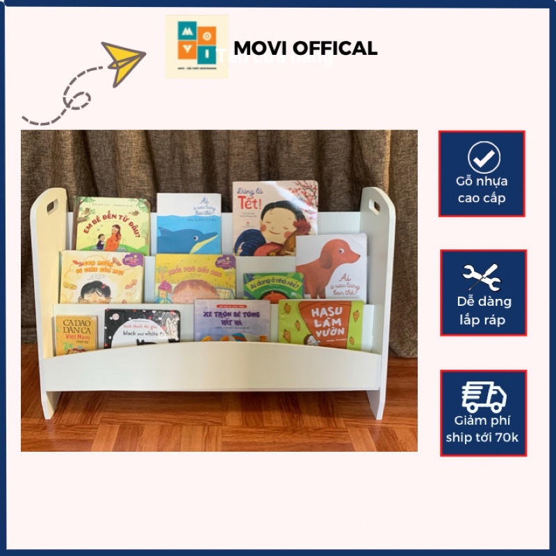 Kệ sách cho bé Montessori 3 tầng rộng 80cm KS03-80