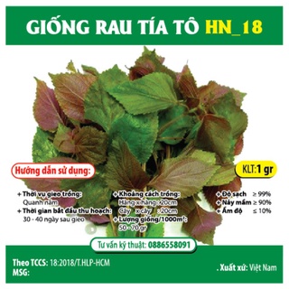 Hạt giống tía tô gói 1gr - hóa nông
