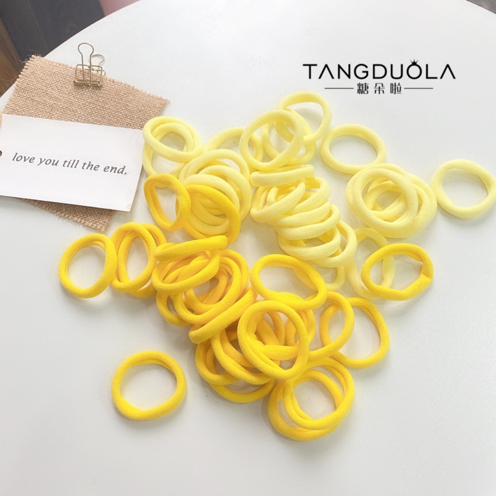 50 Cái/túi Bé Gái Gradient Màu Liền Mạch Tóc Dây Trẻ Em Màu Tóc Độ Đàn Hồi Cao Khăn Màu Kẹo Đầu Dây