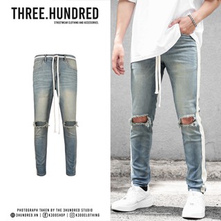 Quần Skinny Jeans 1 Sọc Màu Xanh