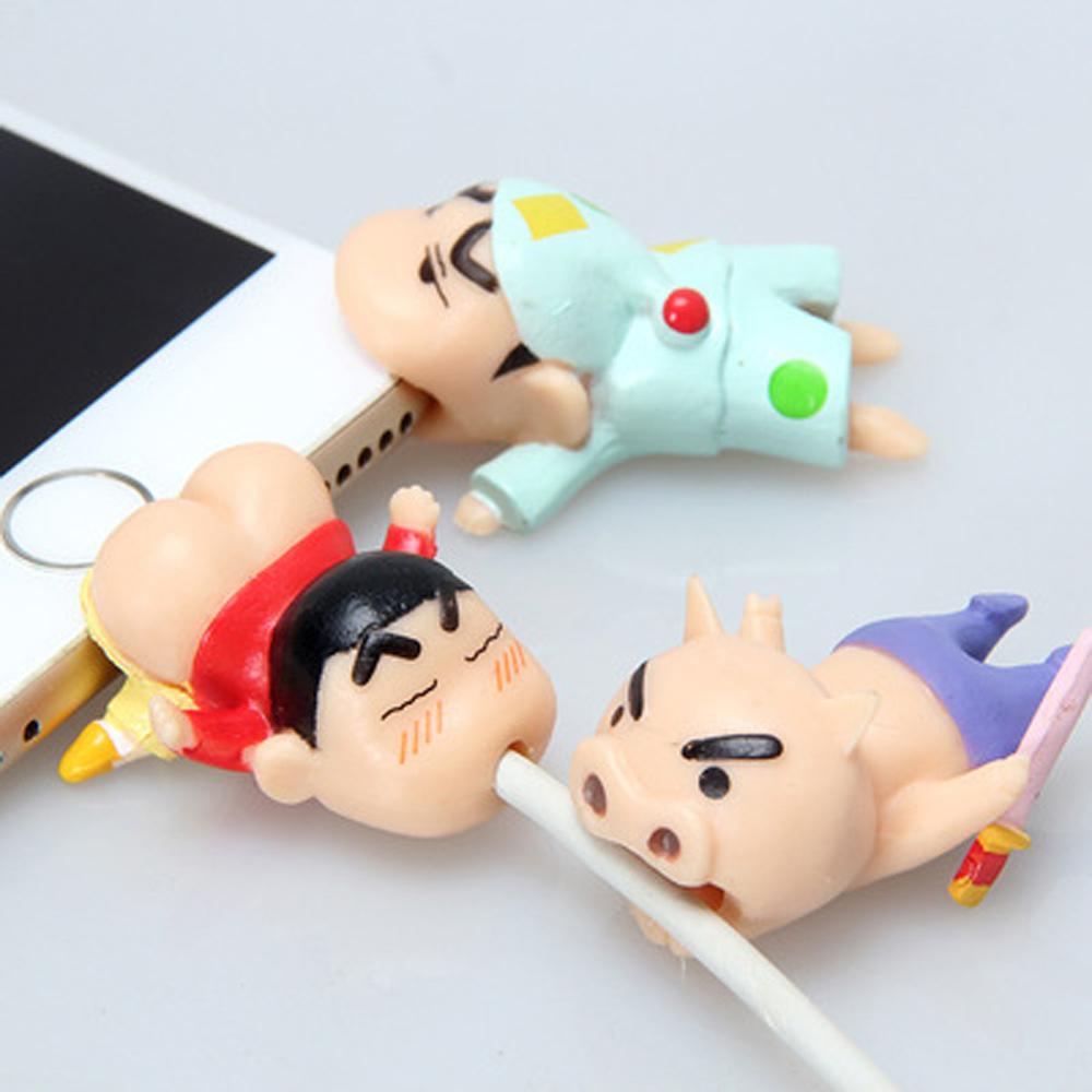 PRESTON Phụ Kiện Bảo Vệ Đầu Dây Cáp Usb Loại C Hình Cậu Bé Bút Chì Shin-chan Dễ Thương
