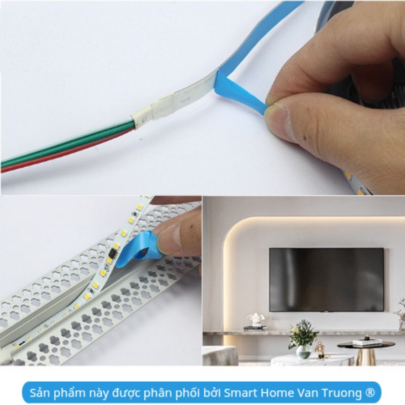 Bộ đèn LED chay đuổi đơn sắc ốp trần nhựa, trần thạch cao làm decor nội thất