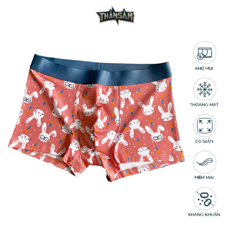 Quần Sịp Nam THẦN SẤM Chính Hãng Hoạ Tiết Thỏ Hồng Good Boy _SUPPER_RABBIT