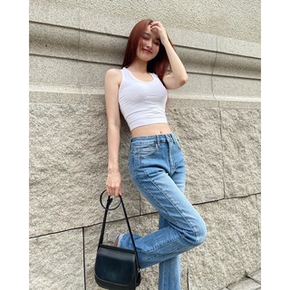 Quần jeans loe 2 viền chất co giãn