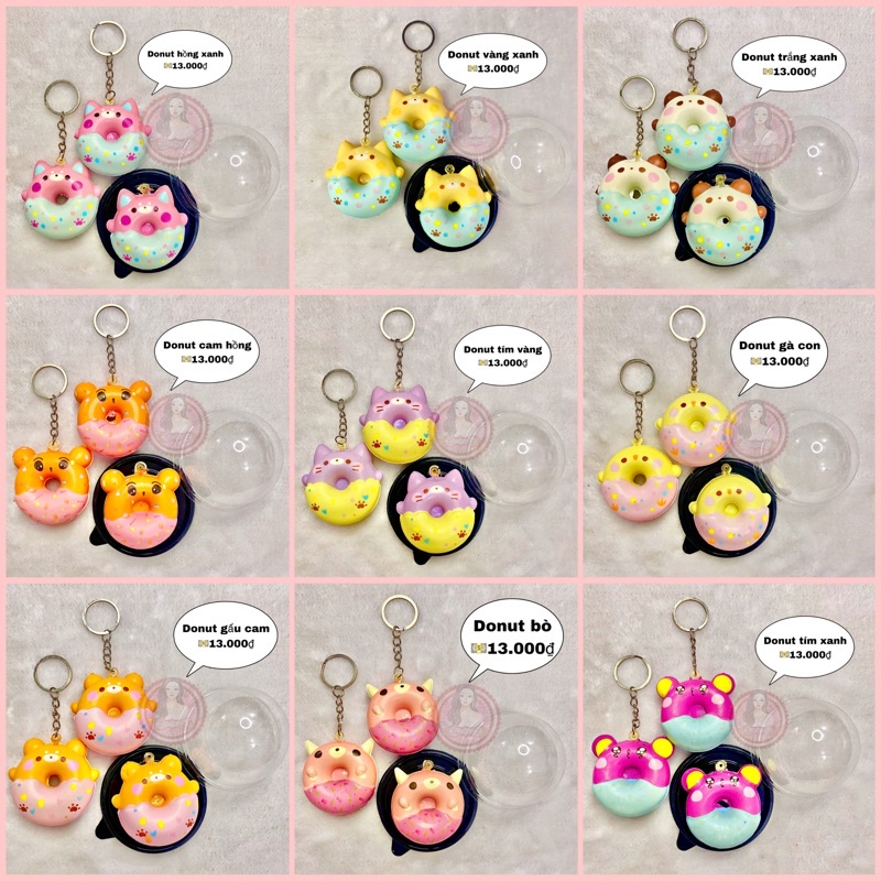 Squishy Donut thú chất indo kèm hộp dễ thương