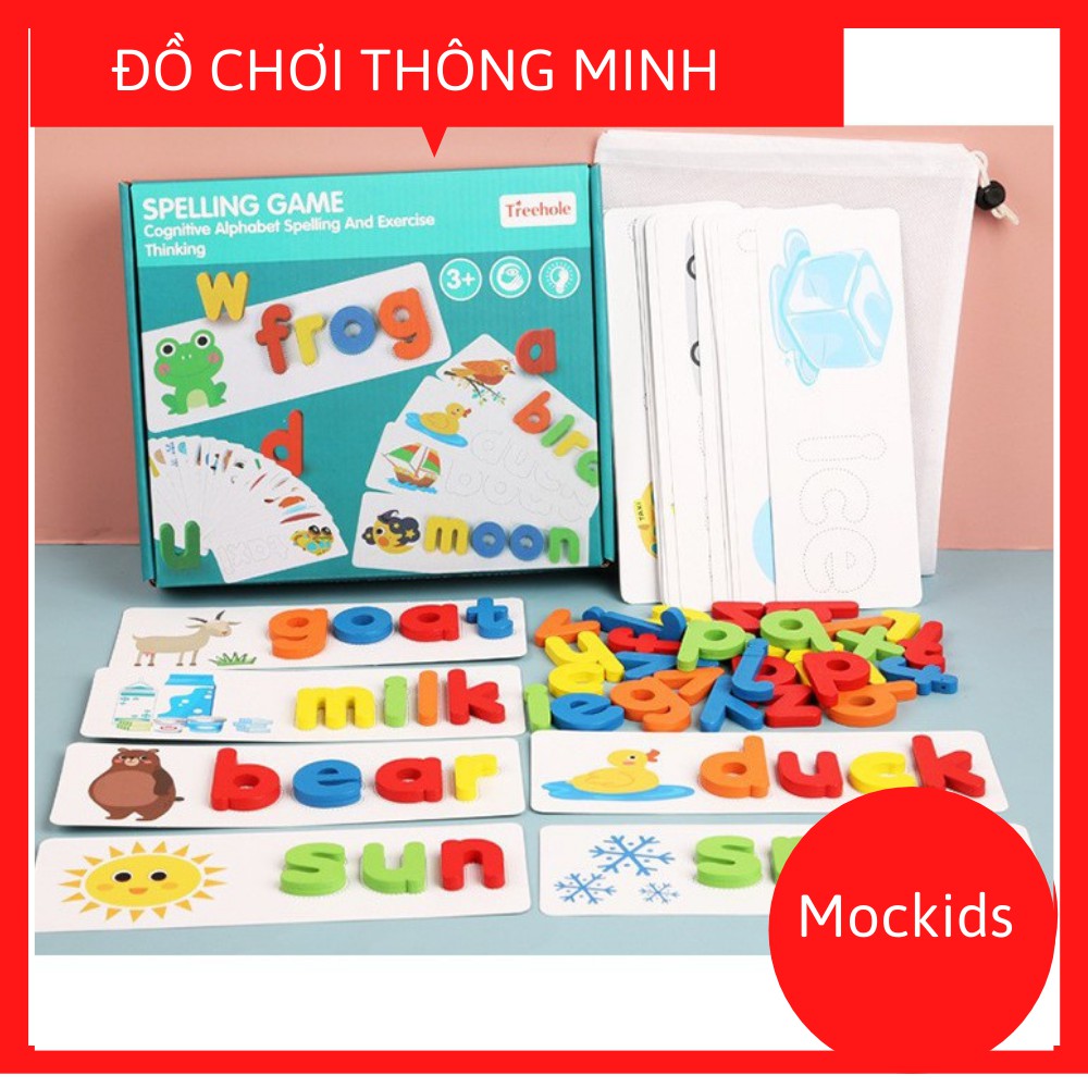 Spelling Game - Chữ Cái Tiếng Anh,52 bộ thẻ học ghép chữ (SK176)