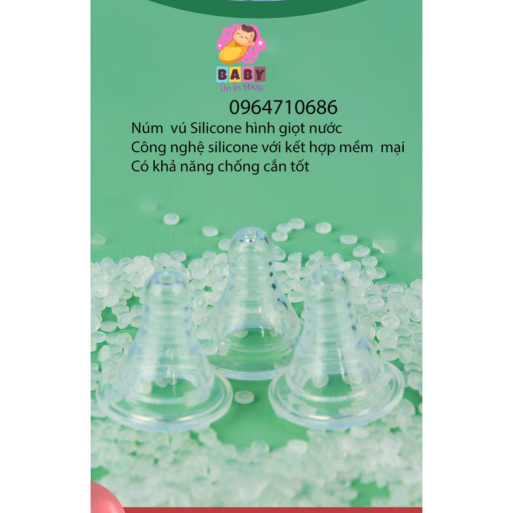 BÌNH SỮA PP CỔ THƯỜNG KÈM NÚM TI SILICON SIÊU MỀM CHỐNG SẶC CAO CẤP