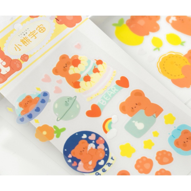 [Hàng mới về] Sticker Cô bé tóc Xù dán trang trí góc học tập nhiều màu sắc