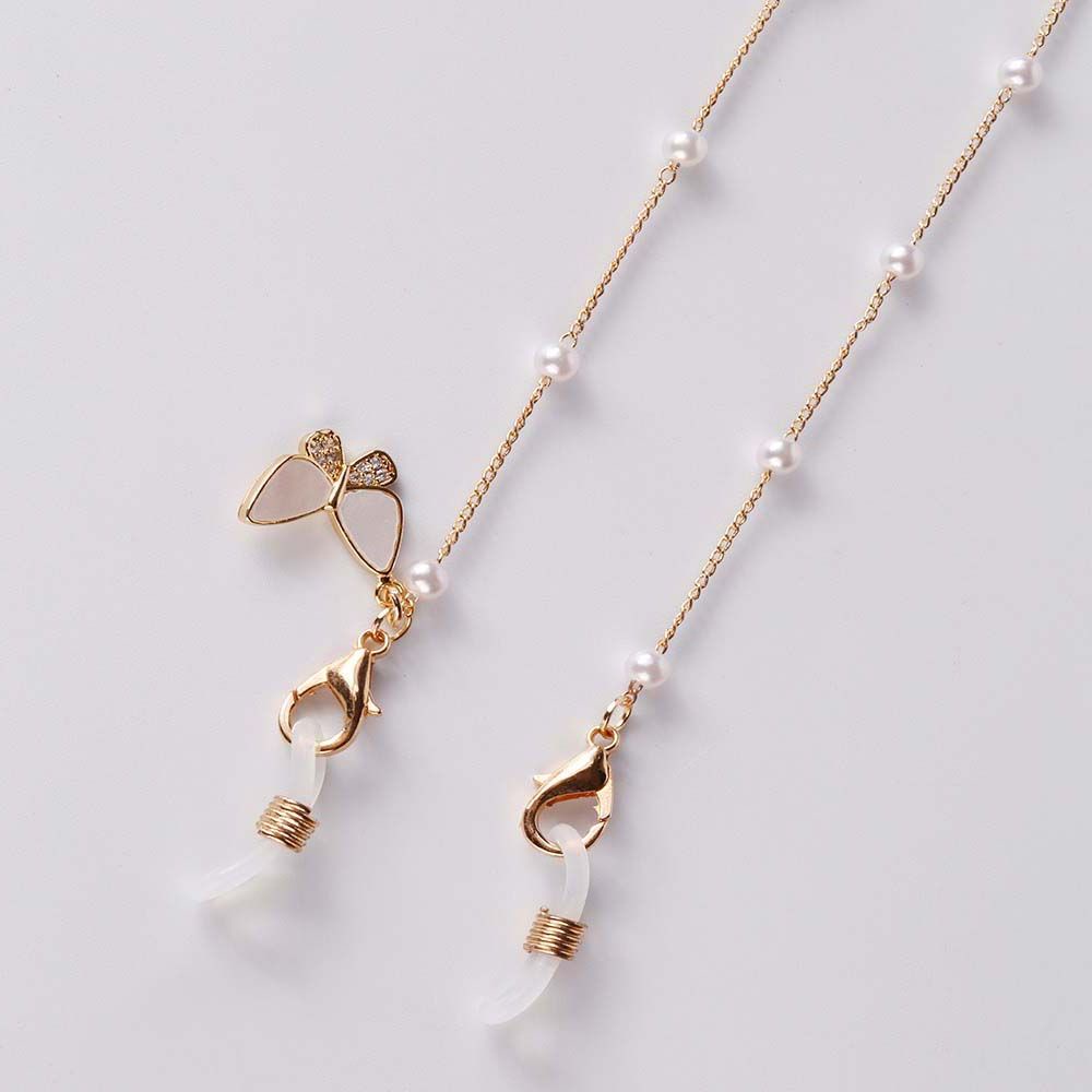 Dây chuyền / dây đeo kính / khẩu trang chống thất lạc bảo vệ khuôn mặt thiết kế chuỗi đính ngọc trai thời trang Unisex