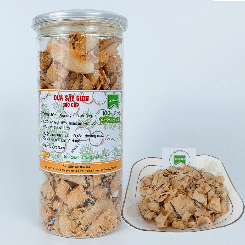Dừa khô sấy giòn thơm ngon dễ dùng ăn vặt healthy / Eatclen đặc sản Việt Nam Bến Tre hủ 350g