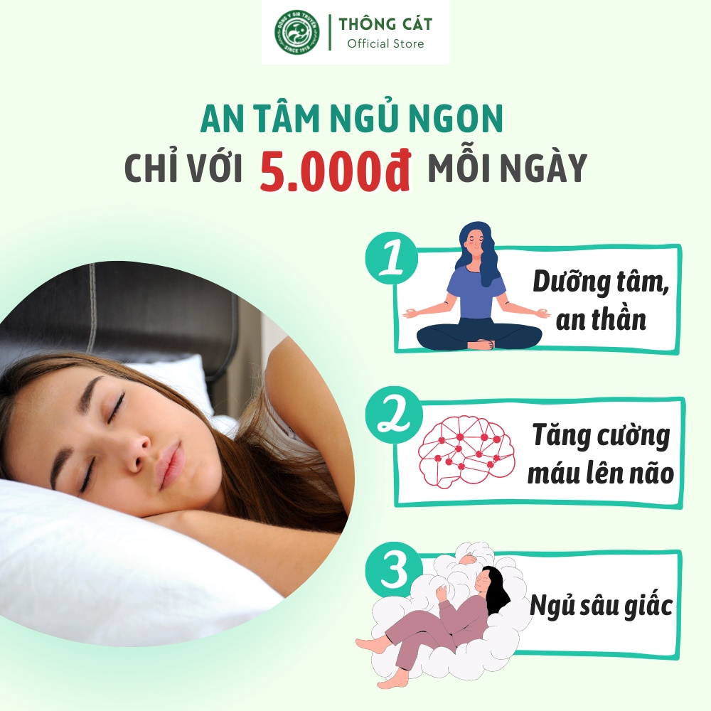 Trà Ngủ Ngon Đông Y Gia Truyền Thông Cát_Trà thảo mộc giúp an thần, phòng và cải thiện tình trạng mất ngủ, trằn trọc