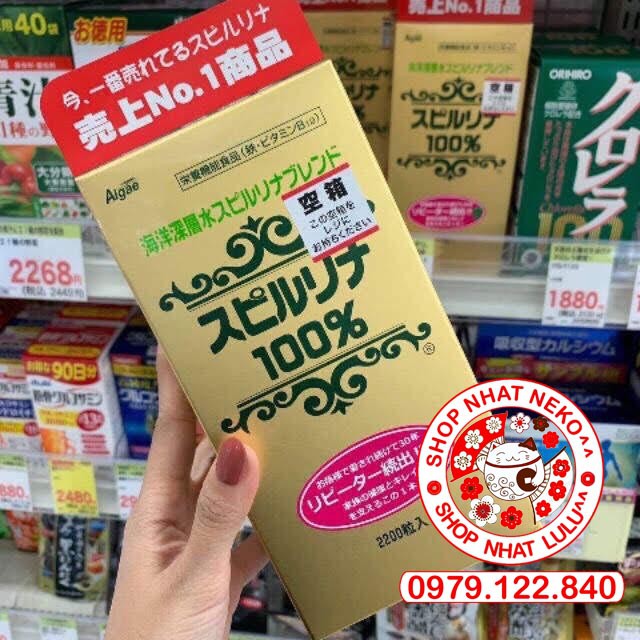 Tảo xoắn Spirulina Nhật dạng túi 2200/2400 viên Nhật bản