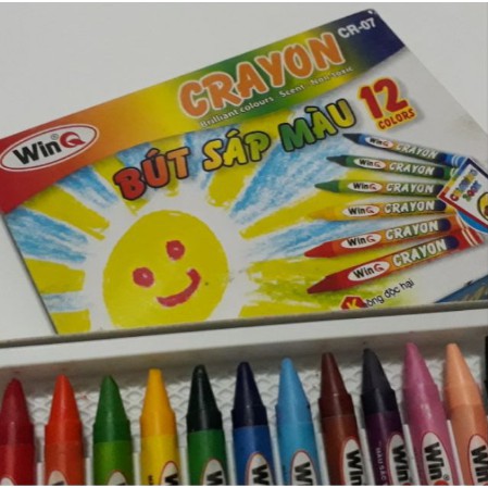 Bút sáp màu Crayon WinQ 12 màu, màu sáp trẻ em