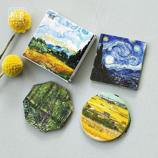 Hộp 45 miếng giấy dán họa tiết tranh sơn dầu Van Gogh trang trí