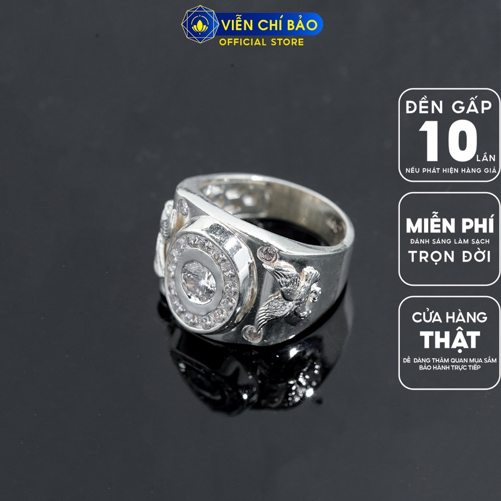 Nhẫn bạc nam đại bàng bạc ý bản hở chất liệu bạc 925 thời trang phụ kiện trang sức  Viễn Chí Bảo N300842