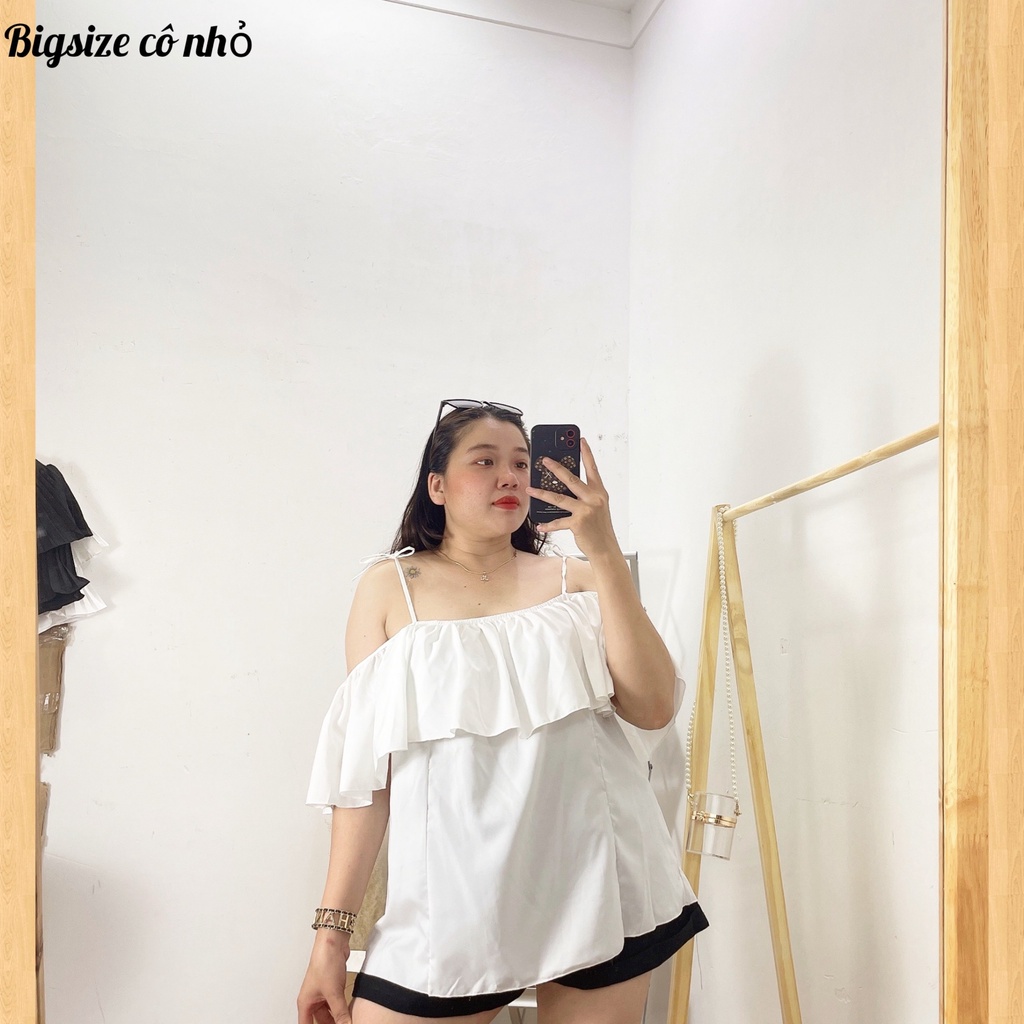 Áo Sơ Mi Bánh Bèo Bigsize Trễ Vai Dễ Thương Mã Áo Bẹt Vai