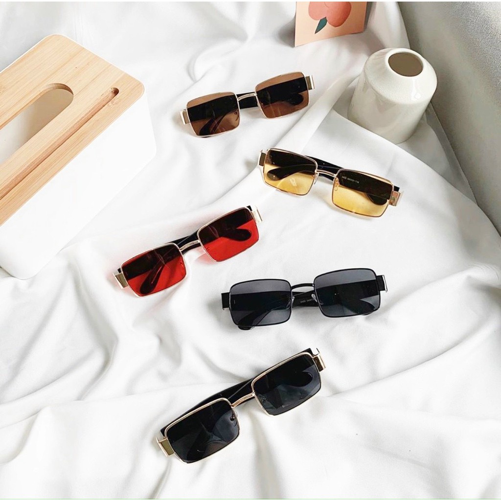 Kính Mắt Unisex D1993 Gọng Vuông Nhỏ Retro Ulzzang Hiphop Kiểu Đường Phố