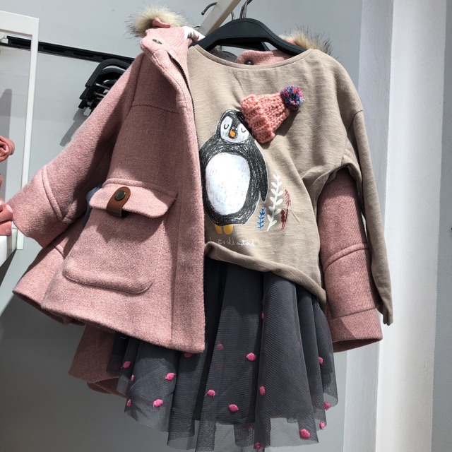COMBO ÁO KHOÁC DẠ ZARA MŨ LÔNG