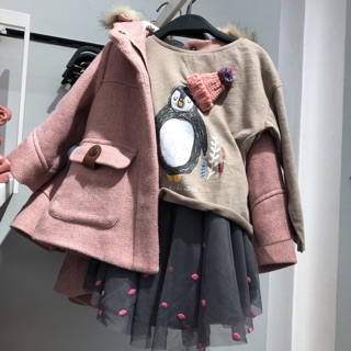 COMBO ÁO KHOÁC DẠ ZARA MŨ LÔNG