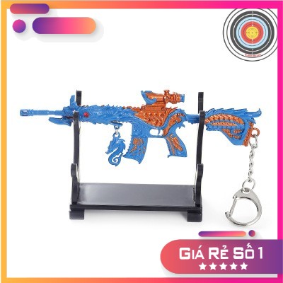 Móc khoá pubg M416 Skin Dragon Orange Blue Sky độc đáo dài 12cm mô phỏng giống thật - Móc khoá pubg kim loại cao cấp