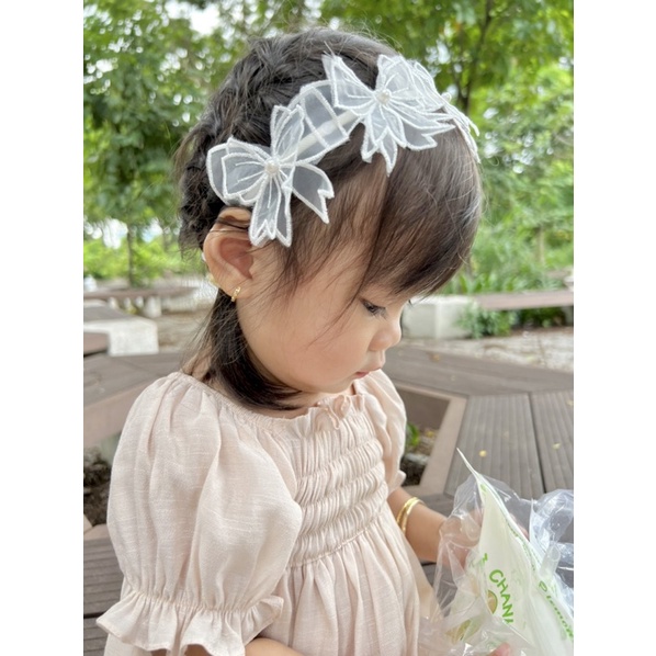 Cài tóc em bé handmade ren nơ xinh