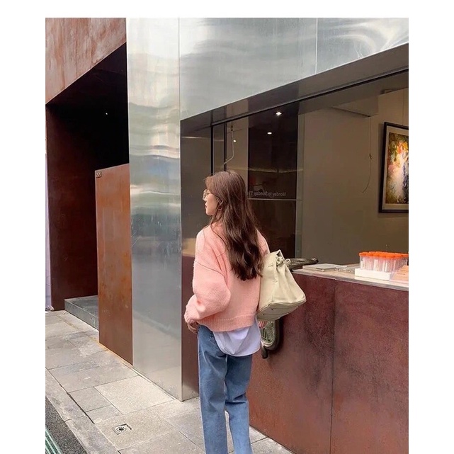 Áo sweater nữ tay dài dáng rộng phong cách Ulzzang Hàn Quốc  AL96