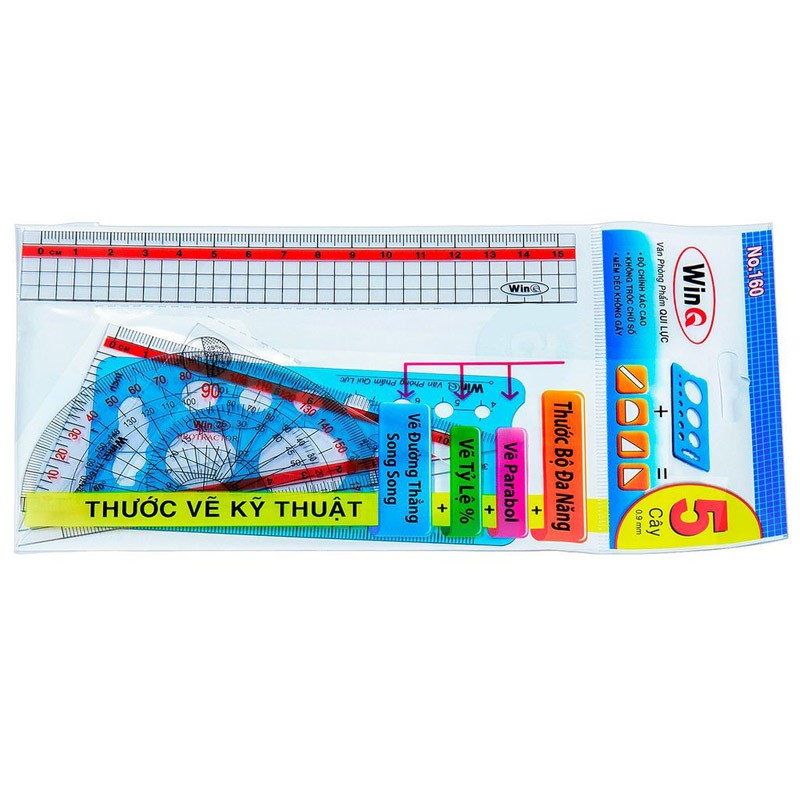 Thước bộ Win Q, T-160 (nhựa dẻo)