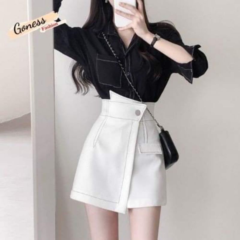 Chân váy nút sang chảnh