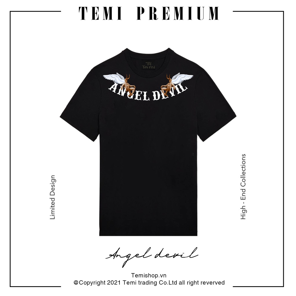 Áo thun tay lỡ Timi Engel Devil unisex