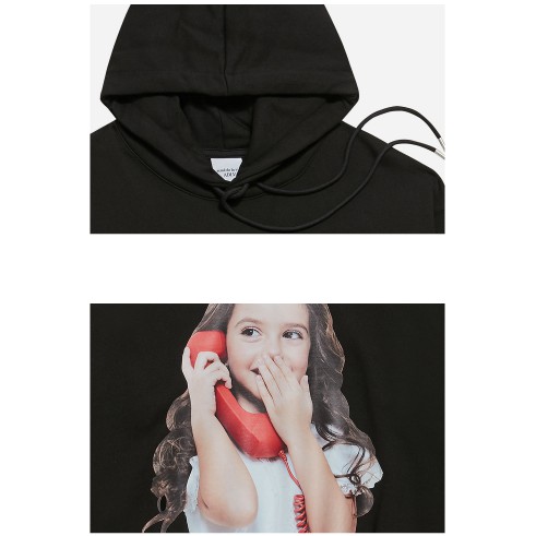 ÁO KHOÁC CÓ MŨ ADLV BABY FACE HOODIE BLACK PHONE