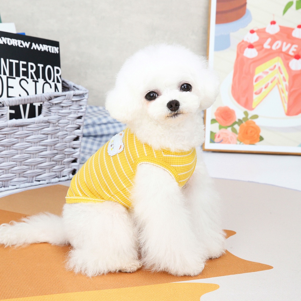 Áo ba lỗ HIPIDOG dáng mỏng thoáng khí họa tiết kẻ sọc xinh xắn dành cho cún cưng và mèo cưng