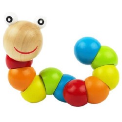 Đồ chơi con sâu gỗ uốn dẻo nhiều màu sắc đáng yêu cho bé