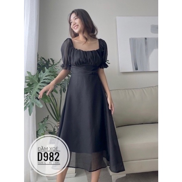 BIGSIZE NHUNG LÊ Đầm xoè D982
