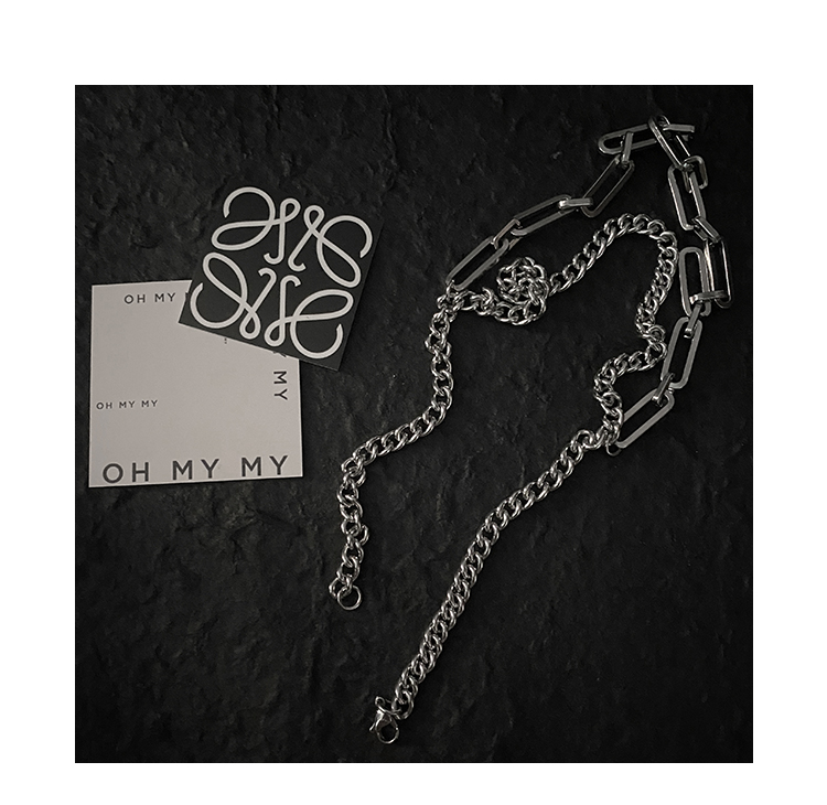 Vòng cổ choker dài kiểu hiphop Hàn Quốc bằng thép không gỉ không phai màu chống dị ứng cho nam nữ